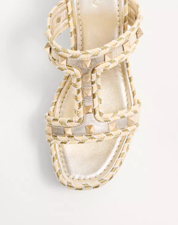 Valentino Rockstud Laminated Nappa Wedge Sandal 90 Mm - Image 3